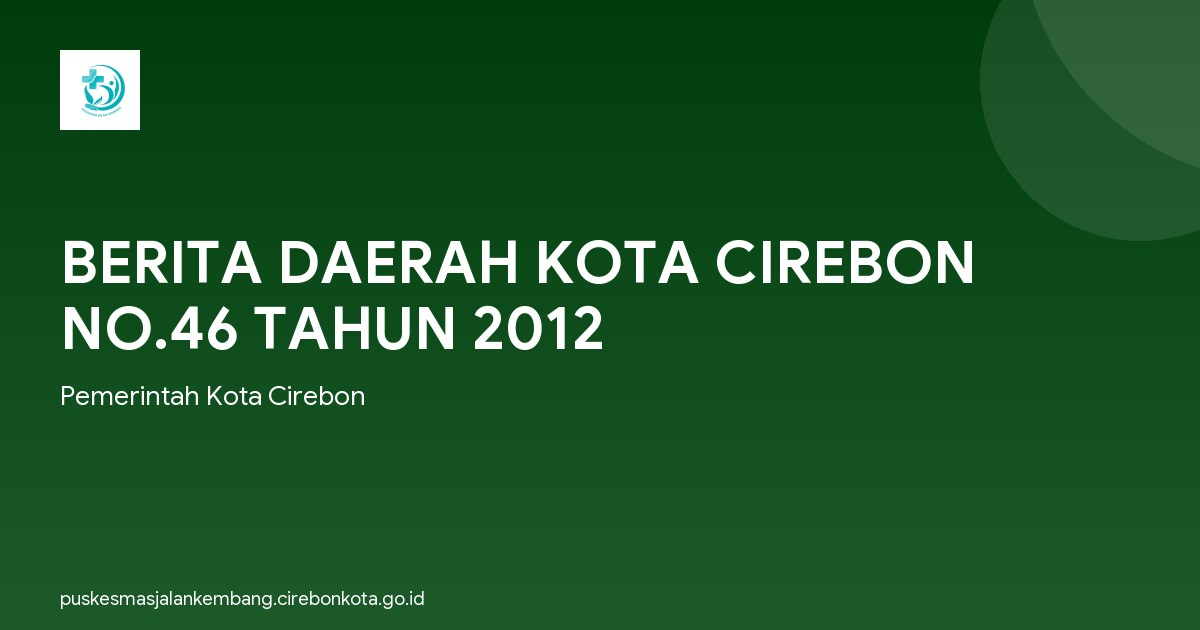 BERITA DAERAH KOTA CIREBON NO.46 TAHUN 2012