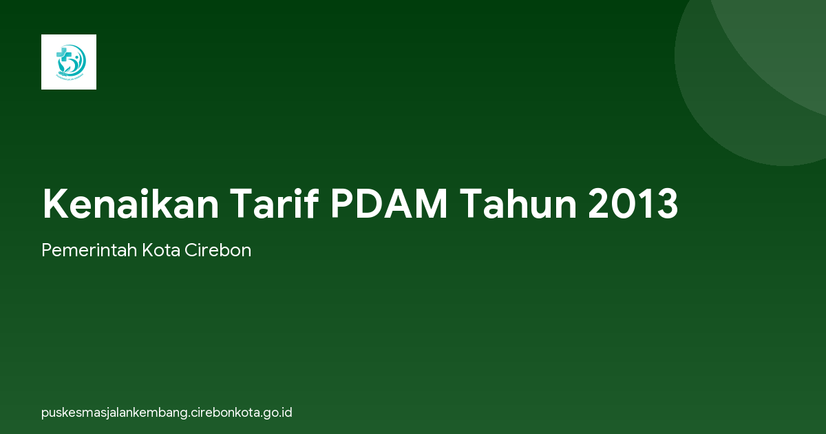 Kenaikan Tarif PDAM Tahun 2013